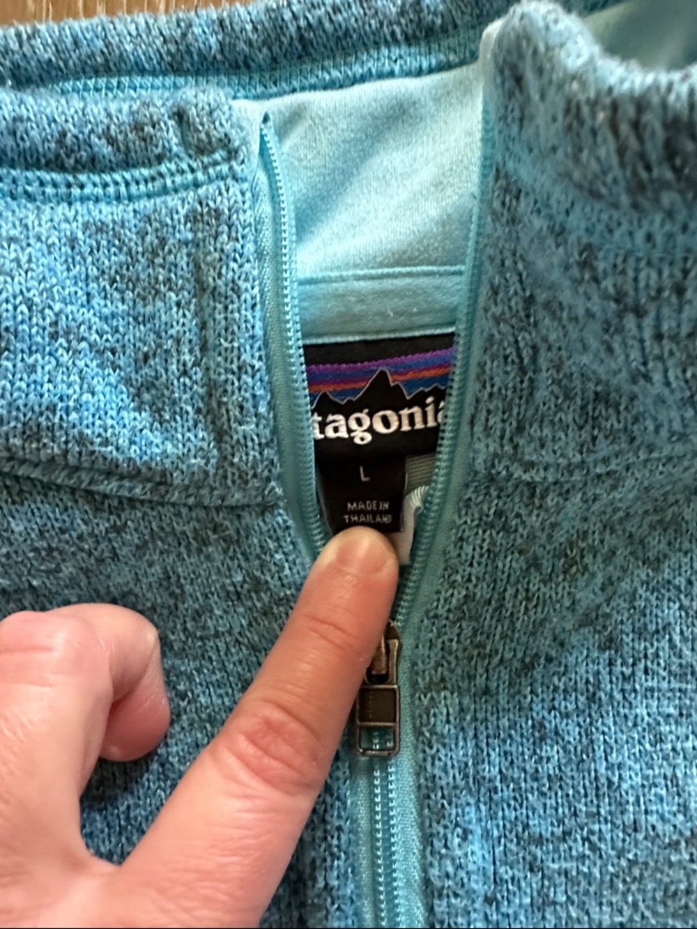Women’s Patagonia Teal Full-Zip Sweater Jacket - Picture 3 of 4
